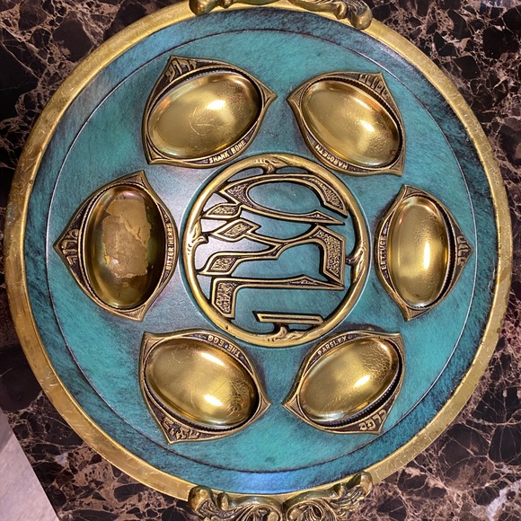Other - Elegant Gold and Teal Decorative Plate